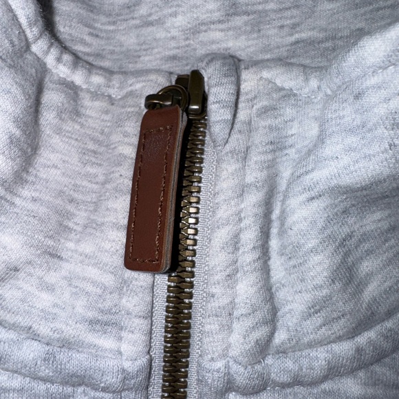 L.L. Bean Light Gray Quilted Zip-Up Sweater - Picture 4 of 5